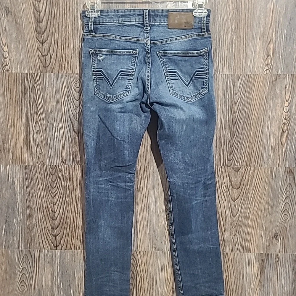 BKE Buckle Alec Slim Straight Jeans Men's Size 30 x 30 Medium Wash Distressed